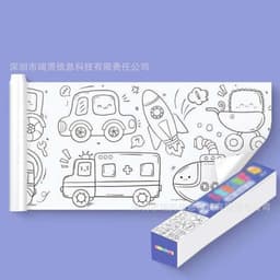 image-Children's Drawing Roll Reusable DIY Graffiti Paper Scroll 0.3m x 3m