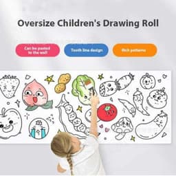 image-Children's Drawing Roll Reusable DIY Graffiti Paper Scroll 0.3m x 3m