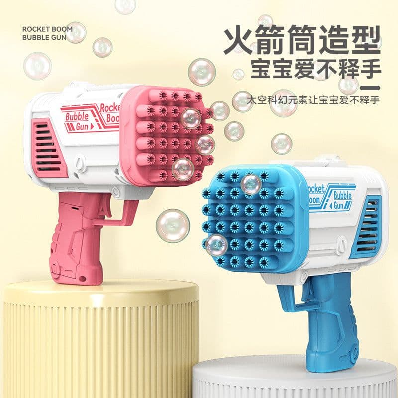 image-Gatling Bubble Gun Machine 32-Hole Rocket Launcher Kids Toy