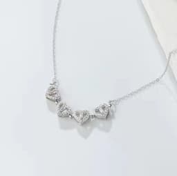 image-Lucky Four-Leaf Clover Multi-Wear Rhinestone Heart Necklace