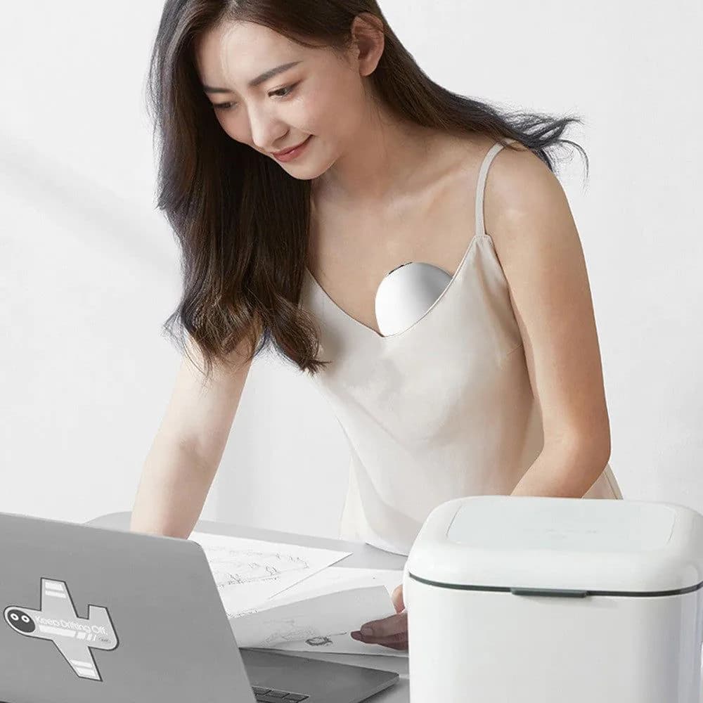 image-S18 Electric Wearable Hands-Free Breast Pump White Bilateral