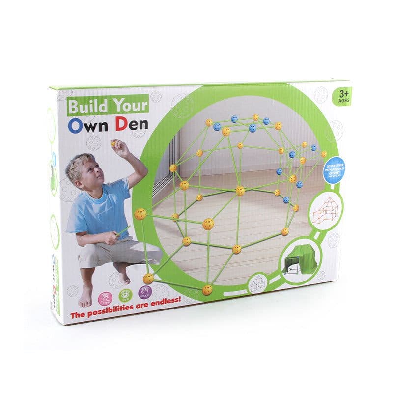 image-Children's DIY Bead Tent Building Kit 88 Balls 176 Sticks