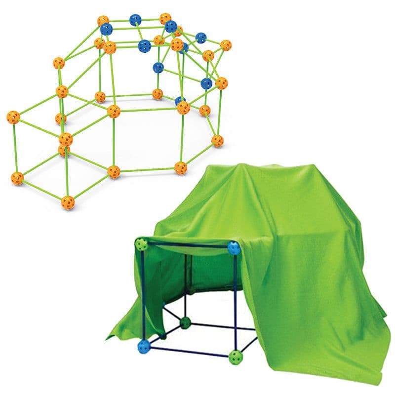 image-Children's DIY Bead Tent Building Kit 88 Balls 176 Sticks