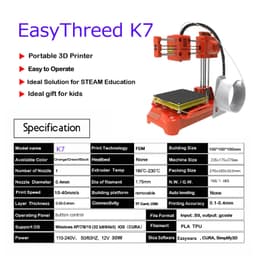 image-Easy Three K7 3D Printer Desktop Portable Entry-Level 100x100mm