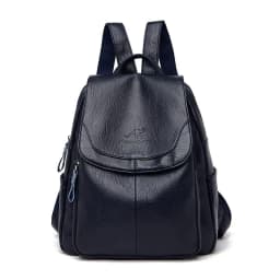 image-Quinoa Kangaroo Women's PU Leather Backpack Large Capacity Black