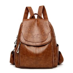 image-Quinoa Kangaroo Women's PU Leather Backpack Large Capacity Black
