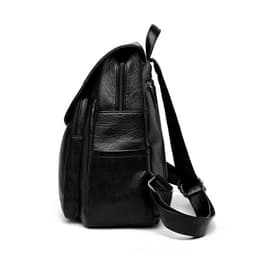 image-Quinoa Kangaroo Women's PU Leather Backpack Large Capacity Black