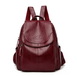 image-Quinoa Kangaroo Women's PU Leather Backpack Large Capacity Black