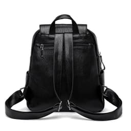 image-Quinoa Kangaroo Women's PU Leather Backpack Large Capacity Black