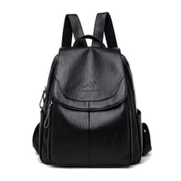 image-Quinoa Kangaroo Women's PU Leather Backpack Large Capacity Black