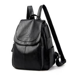 image-Quinoa Kangaroo Women's PU Leather Backpack Large Capacity Black