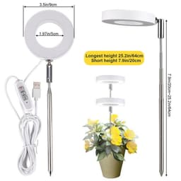 image-LED Grow Light Ring USB Full Spectrum for Plants