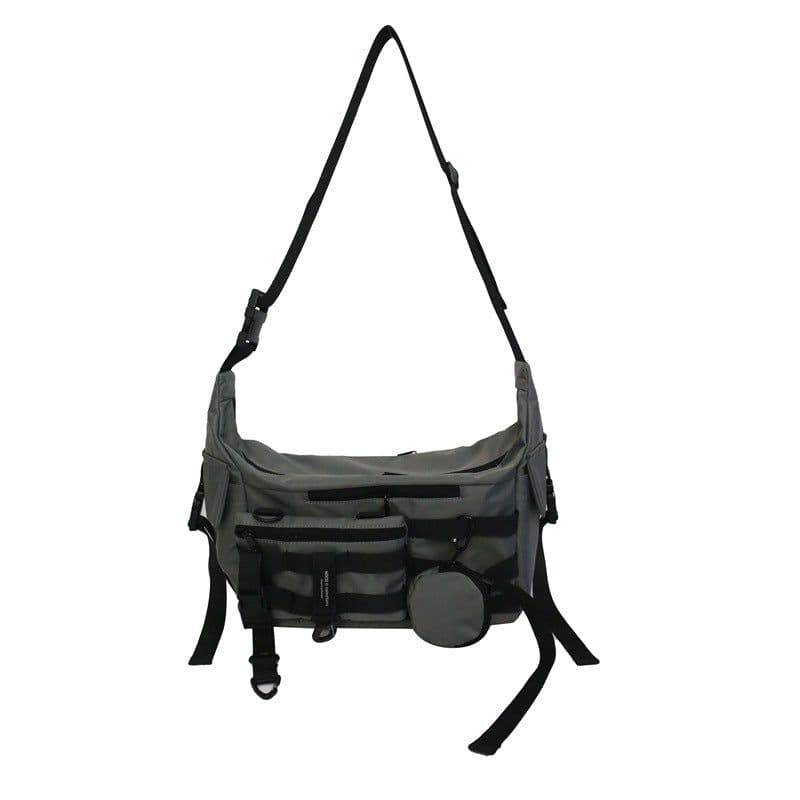 image-Ruiying Nylon Messenger Bag Small Crossbody Bag Unisex Grey