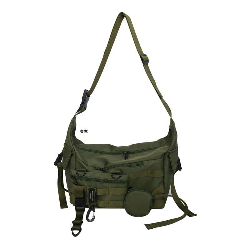 image-Ruiying Nylon Messenger Bag Small Crossbody Bag Unisex Grey