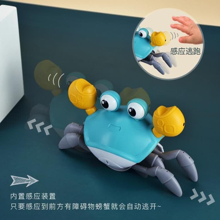 image-Electric Dancing Crab Toy with Music, Lights & Obstacle Avoidance