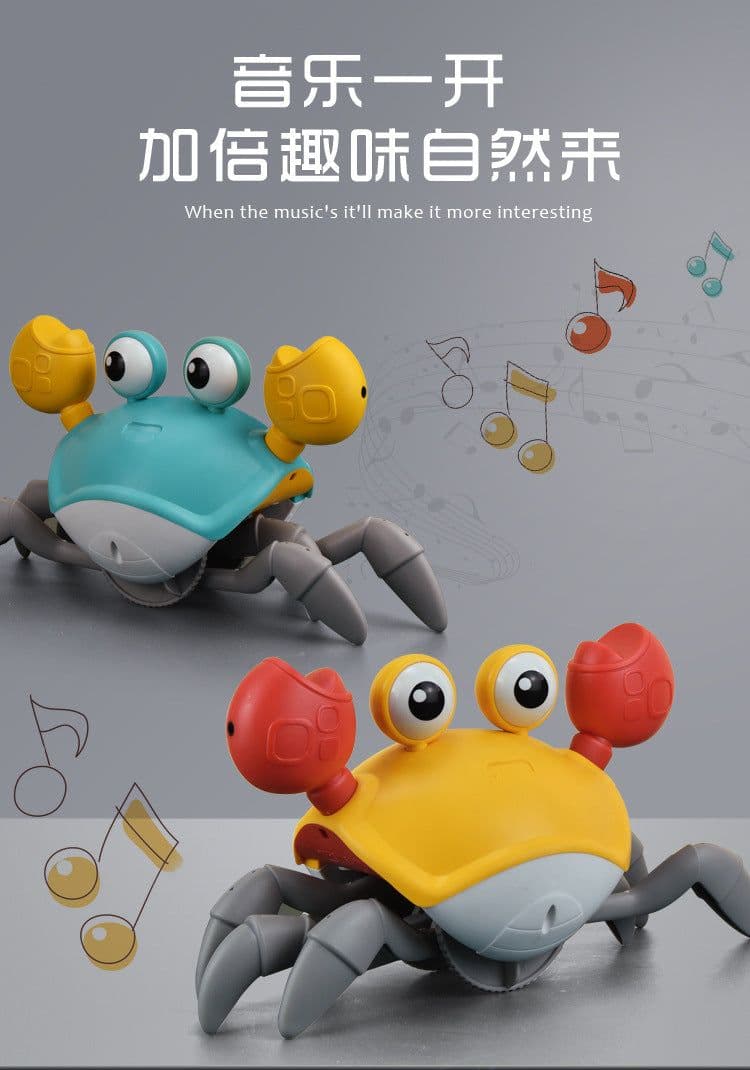 image-Electric Dancing Crab Toy with Music, Lights & Obstacle Avoidance