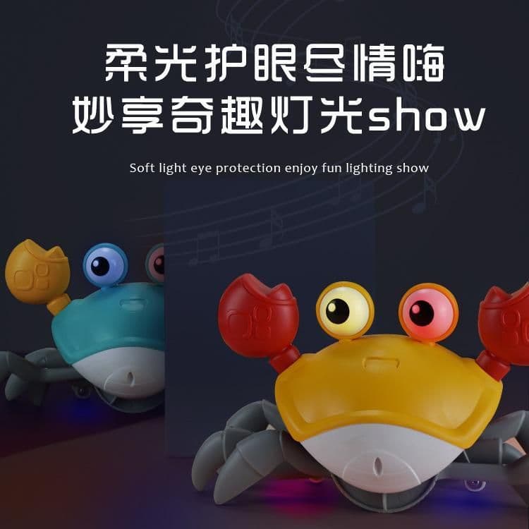 image-Electric Dancing Crab Toy with Music, Lights & Obstacle Avoidance