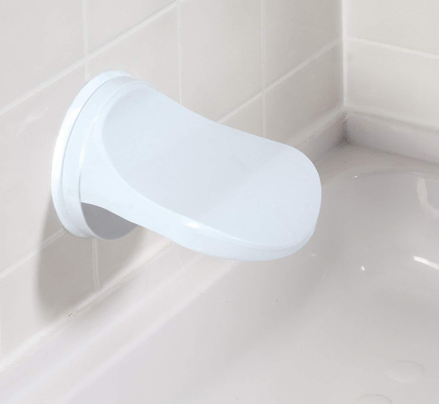 image-Bathroom Suction Cup Footstool 15x11.5cm Plastic Pedal