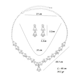 image-Crystal Jewelry Set Necklace Earrings Bracelet Bridal Wedding