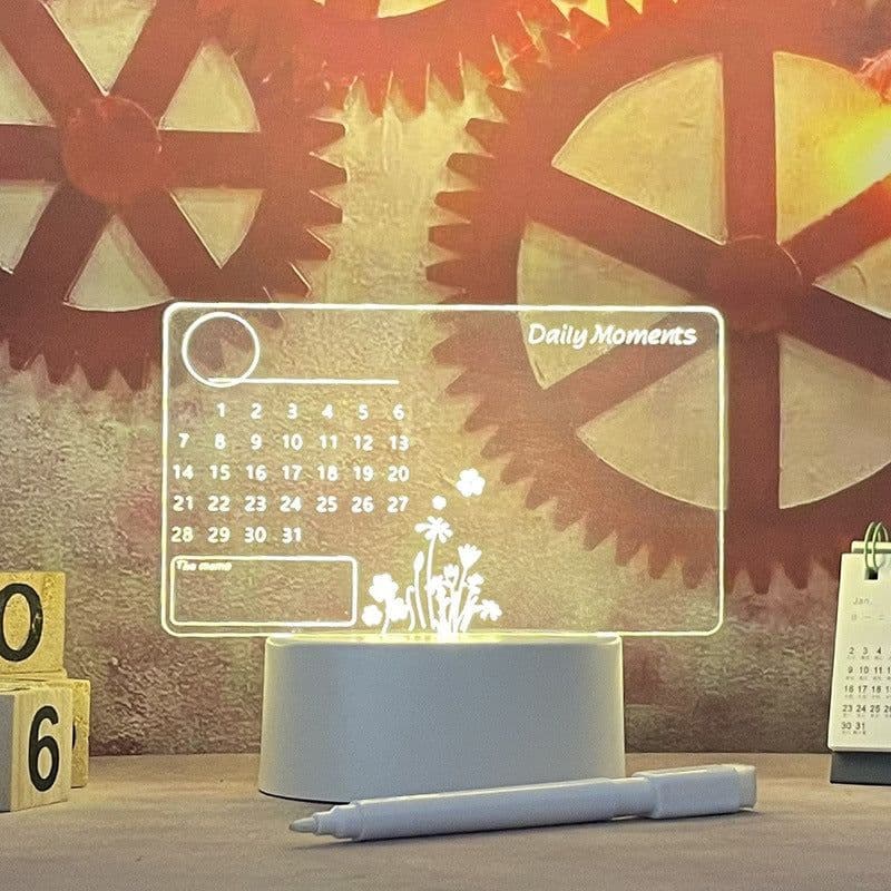 image-Acrylic Transparent Desk Calendar Wipeable Message Board
