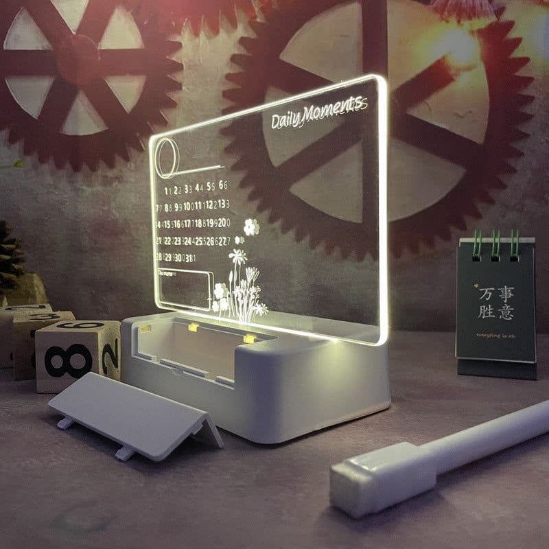 image-Acrylic Transparent Desk Calendar Wipeable Message Board