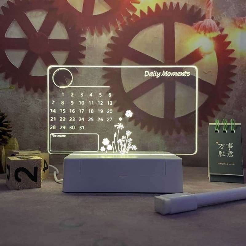 image-Acrylic Transparent Desk Calendar Wipeable Message Board