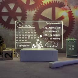 image-Acrylic Transparent Desk Calendar Wipeable Message Board