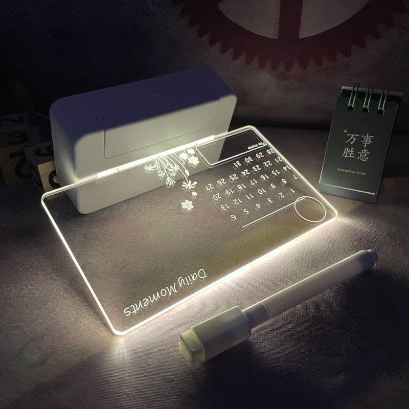 image-Acrylic Transparent Desk Calendar Wipeable Message Board