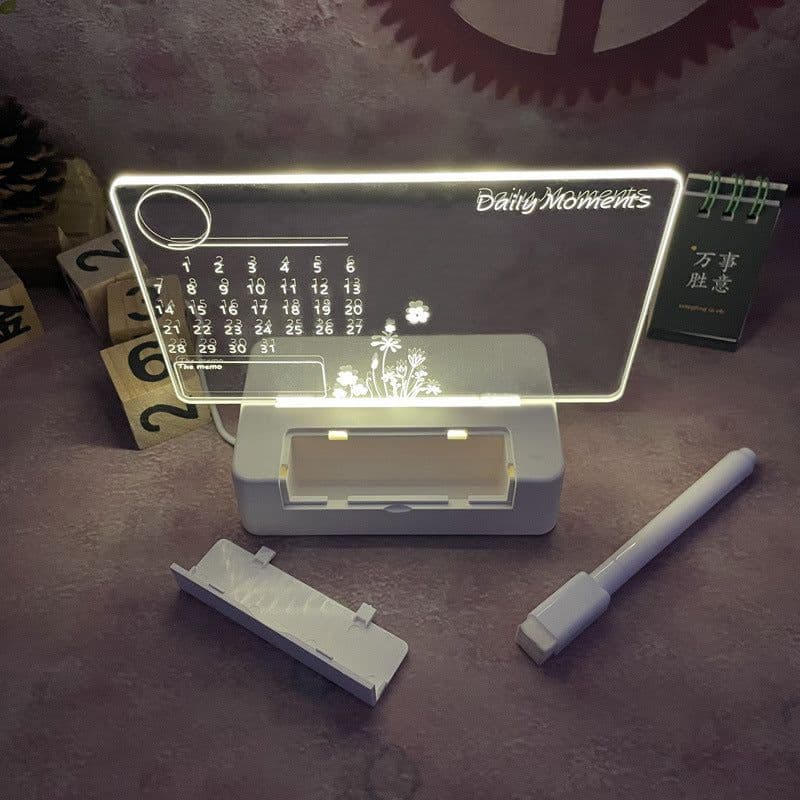 image-Acrylic Transparent Desk Calendar Wipeable Message Board