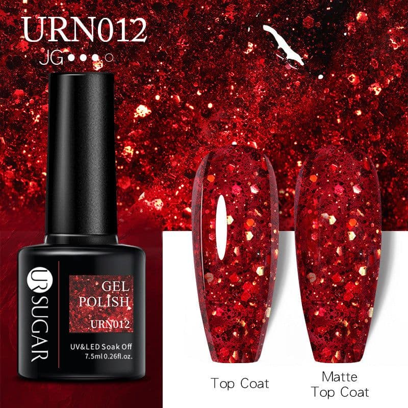 image-UR SUGAR Nail Polish Gel URN090 7.5ML Solid Color Phototherapy