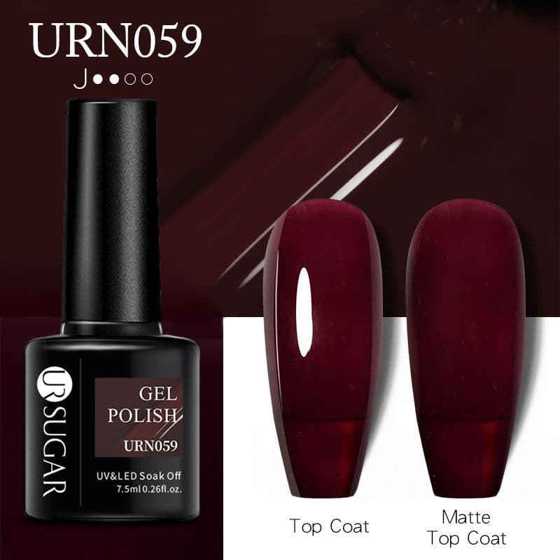 image-UR SUGAR Nail Polish Gel URN090 7.5ML Solid Color Phototherapy