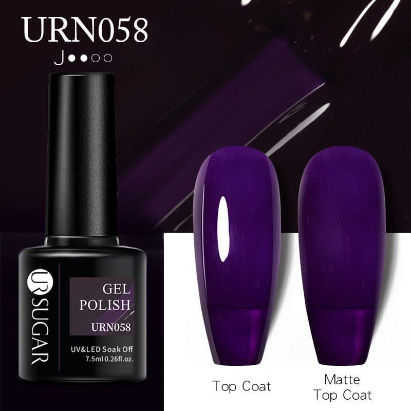 image-UR SUGAR Nail Polish Gel URN090 7.5ML Solid Color Phototherapy