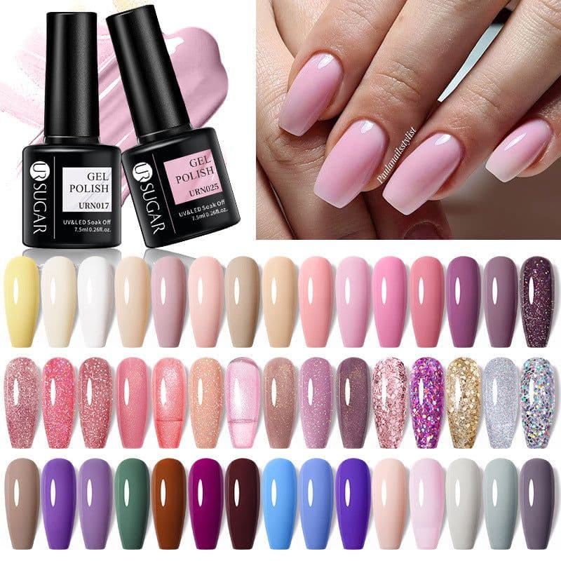 image-UR SUGAR Nail Polish Gel URN090 7.5ML Solid Color Phototherapy
