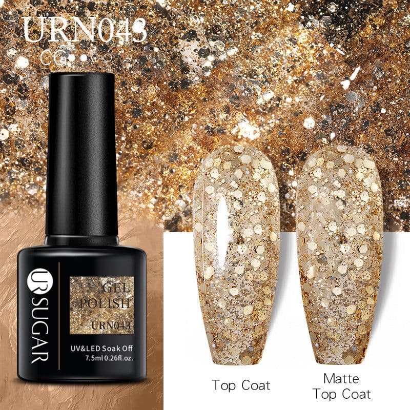 image-UR SUGAR Nail Polish Gel URN090 7.5ML Solid Color Phototherapy