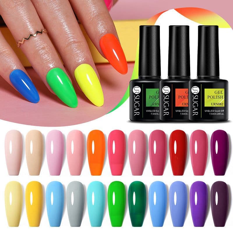 image-UR SUGAR Nail Polish Gel URN090 7.5ML Solid Color Phototherapy