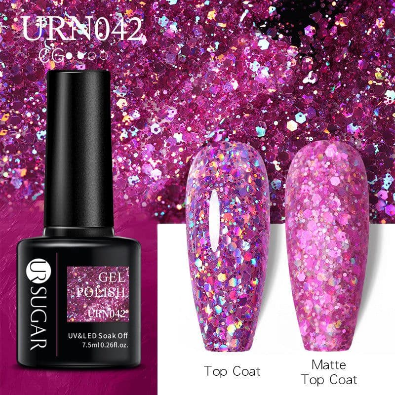 image-UR SUGAR Nail Polish Gel URN090 7.5ML Solid Color Phototherapy
