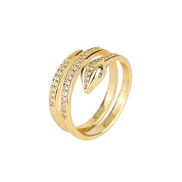 image-Korean Style Snake Ring Geometric Diamond-Studded Hip-Hop