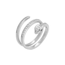 image-Korean Style Snake Ring Geometric Diamond-Studded Hip-Hop
