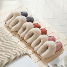 image-Cotton Slippers Plush Home Warm Couples Non-Slip PVC Sole