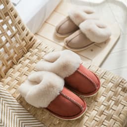 image-Cotton Slippers Plush Home Warm Couples Non-Slip PVC Sole
