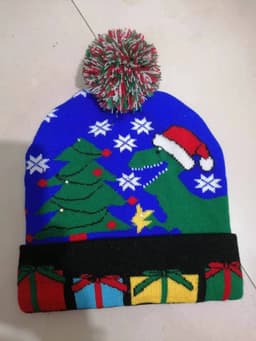 image-LED Christmas Knitted Hat Luminous Snowman Warm Winter Cap