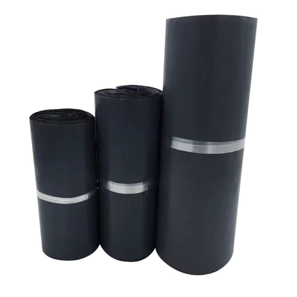 image-Black Polyethylene Courier Bag 28x42cm Self-Sealing