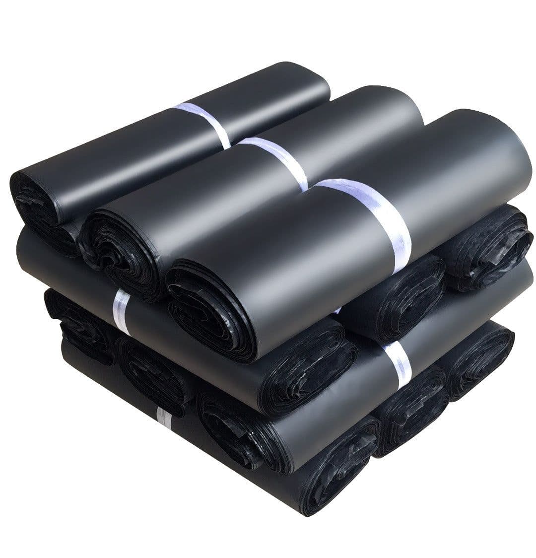 image-Black Polyethylene Courier Bag 28x42cm Self-Sealing