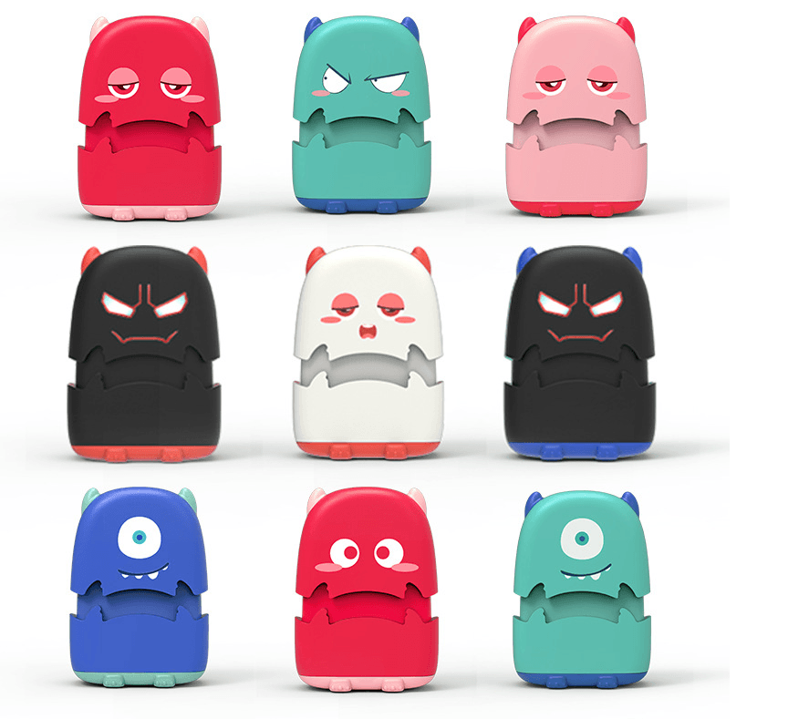 image-Children's Photosensitive Name Labels Cartoon Monster Design
