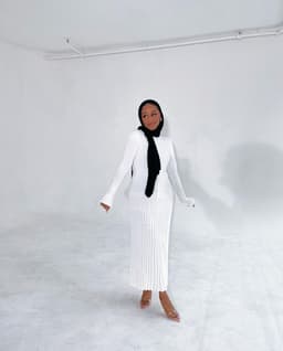 image-Women's Knitted A-Line Dress Long Sleeve High Waist Black