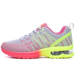 image-Women's Mesh Casual Shoes Low Heel Round Toe Color Match