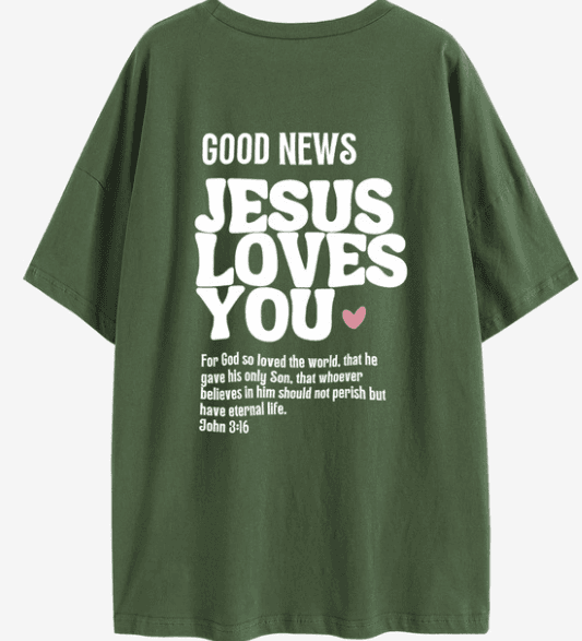 image-Women's Letter Print Round Neck Short Sleeve Casual T-Shirt