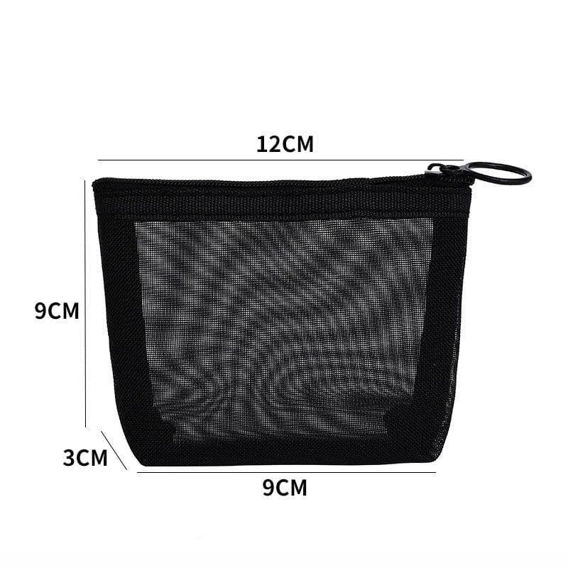image-Nylon Mesh Cosmetic Bag Set 3-Piece Travel Makeup Storage