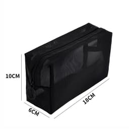 image-Nylon Mesh Cosmetic Bag Set 3-Piece Travel Makeup Storage