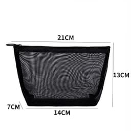 image-Nylon Mesh Cosmetic Bag Set 3-Piece Travel Makeup Storage
